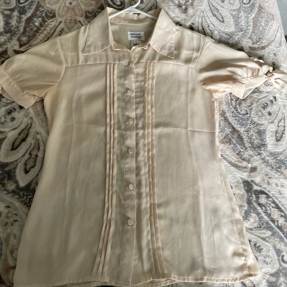 Unique Vintage Transluscent Blouse Small